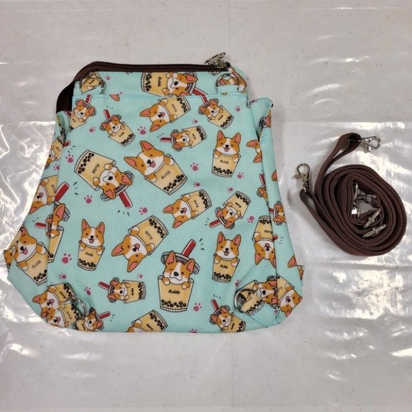 Waterproof Boba Corgi Shoulder Crossbody Backpack Bag - Picture 10 of 14